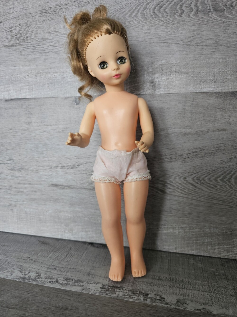 Vintage 1979 Horsman 14” Blonde Girl Play Doll Blue Eyes Plastic T13F